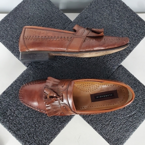 Florsheim Men PISA Moc Toe Tassel Loafers Size 9D Shoes Cognac - Picture 8 of 12